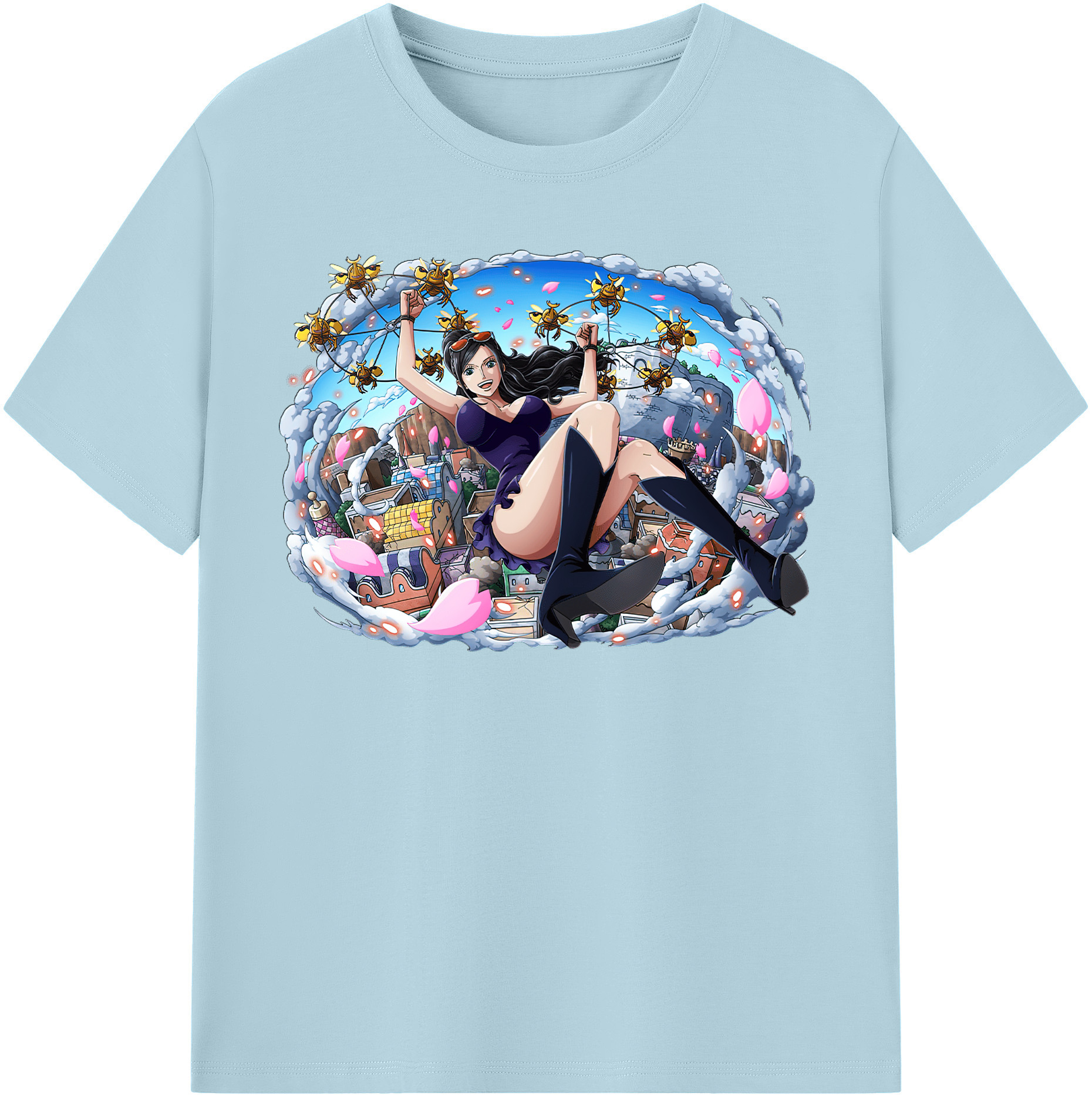 ワンピース ニコ・ロビン ONE PIECE Nico Robin 綿100％半袖Tシャツ（フロントプリント）